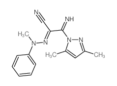 3-(3,5-dimethylpyrazol-1-yl)-3-imino-2-(methyl-phenyl-hydrazinylidene)propanenitrile Structure
