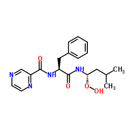 N-[(1S)-1-Hydroperoxy-3-methylbutyl]-Nα-(2-pyrazinylcarbonyl)-L-phenylalaninamide Structure