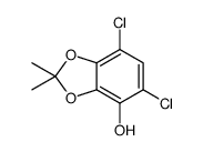 5,7-dichloro-2,2-dimethyl-1,3-benzodioxol-4-ol结构式