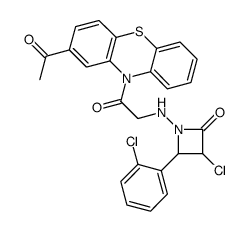 1-[[2-(2-acetylphenothiazin-10-yl)-2-oxoethyl]amino]-3-chloro-4-(2-chlorophenyl)azetidin-2-one结构式