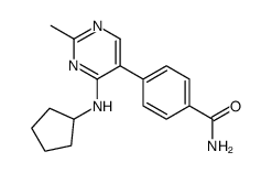 4-[4-(环戊基氨基)-2-甲基嘧啶-5-基]苯甲酰胺结构式
