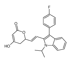 2-[2-[3-(4-fluorophenyl)-1-propan-2-ylindol-2-yl]ethenyl]-4-hydroxy-2,3-dihydropyran-6-one结构式