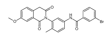 3-bromo-N-[3-(7-methoxy-1,3-dioxo-3,4-dihydroisoquinolin-2(1H)-yl)-4-methylphenyl]benzamide结构式
