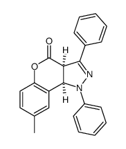(3aR,9bR)-8-Methyl-1,3-diphenyl-3a,9b-dihydro-1H-chromeno[4,3-c]pyrazol-4-one结构式