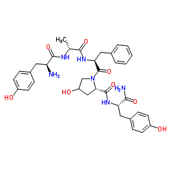 (D-Ala2,Hyp4,Tyr5)-β-Casomorphin (1-5) amide结构式