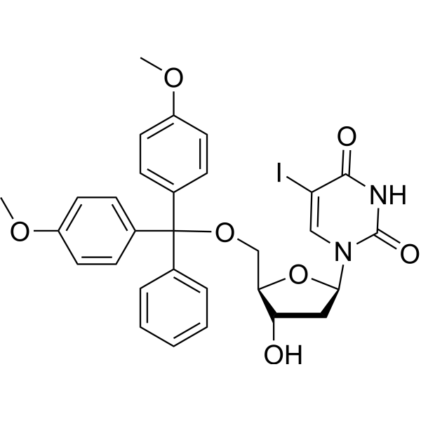 5'-DMT-5-碘-2'-脱氧尿苷结构式