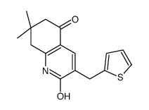 2-羟基-7,7-二甲基-3-(噻吩-2-甲基)-7,8-二氢喹啉-5(6H)-酮结构式
