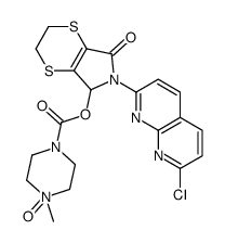 [6-(7-chloro-1,8-naphthyridin-2-yl)-5-oxo-3,7-dihydro-2H-[1,4]dithiino[2,3-c]pyrrol-7-yl] 4-methyl-4-oxidopiperazin-4-ium-1-carboxylate Structure