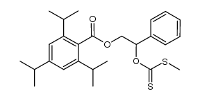 S-methyl O-[1-phenyl-2-(2,4,6-triisopropylbenzoyloxy)ethyl] dithiocarbonate Structure