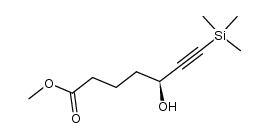 (S)-5-hydroxy-7-trimethylsilylhept-6-ynoic acid methyl ester结构式