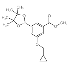 3-(环丙基甲氧基)-5-(4,4,5,5-四甲基-1,3,2-二氧硼杂环戊烷-2-基)苯甲酸甲酯结构式