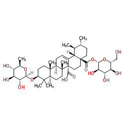 Quinovic acid 3-O-(6-deoxyglucoside) 28-O-glucosyl ester structure