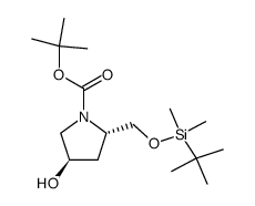(2S,4R)-1-Boc-2-(tert-butyldimethylsilyloxymethyl)-4-hydroxypyrrolidine结构式