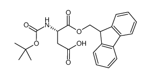 N-叔丁氧羰基-L-天冬氨酸 1-(9H-芴-9-基甲基)酯结构式
