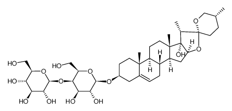 (25R)-spirost-5-ene-3β,17α-diol-3-O-β-D-glucopyranosyl(1->4)-β,D-galactopyranoside Structure