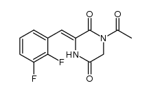 (Z)-1-acetyl-3-(2,3-difluorobenzylidene)-piperazine-2,5-dione Structure