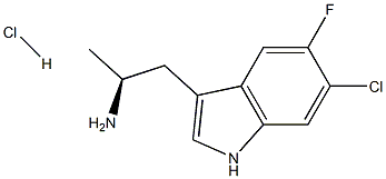(S)-1-(6-氯-5-氟-1H-吲哚-3-基)丙-2-胺盐酸盐结构式
