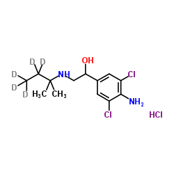 1-(4-Amino-3,5-dichlorophenyl)-2-{[2-methyl(3,3,4,4,4-2H5)-2-butanyl]amino}ethanol hydrochloride (1:1) Structure