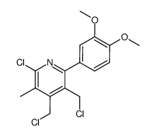 6-chloro-3,4-bis(chloromethyl)-2-(3,4-dimethoxyphenyl)-5-methylpyridine结构式