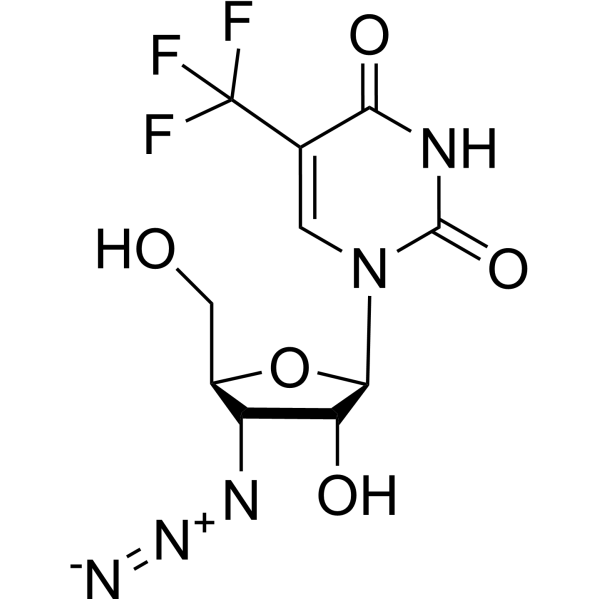 3’-Azido-3’-deoxy-5-trifluoromethyluridine Structure