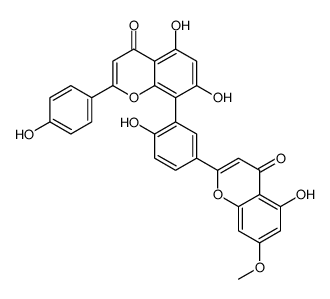 5,7-dihydroxy-8-[2-hydroxy-5-(5-hydroxy-7-methoxy-4-oxo-4H-1-benzopyran-2-yl)phenyl]-2-(4-hydroxyphenyl)-4-benzopyrone Structure