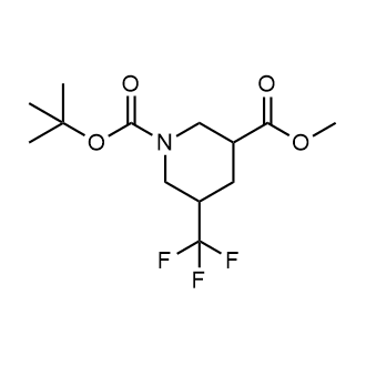 1-叔丁基3-甲基5-(三氟甲基)哌啶-1,3-二羧酸酯结构式
