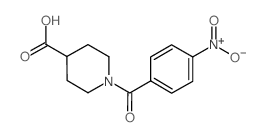 1-(4-硝基苯甲酰基)-4-哌啶羧酸结构式