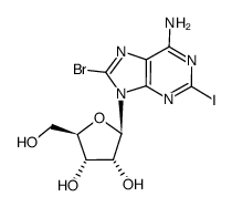 8-bromo-2-iodoadenosine Structure