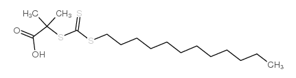 2-(十二烷基三硫代碳酸酯基)-2-甲基丙酸结构式