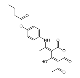 Butyric acid 4-{1-[5-acetyl-4-hydroxy-2,6-dioxo-6H-pyran-(3Z)-ylidene]-ethylamino}-phenyl ester Structure