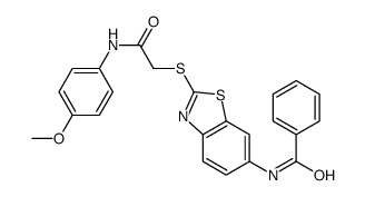 N-[2-[2-(4-methoxyanilino)-2-oxoethyl]sulfanyl-1,3-benzothiazol-6-yl]benzamide Structure