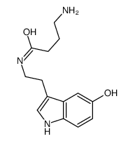 4-amino-N-[2-(5-hydroxy-1H-indol-3-yl)ethyl]butanamide结构式