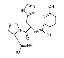 [2S-[2R*[R*(R*)]]]-N-[2-[4-(aminocarbonyl)-3-thiazolidinyl]-1-(1H-imidazol-4-ylmethyl)-2-oxoethyl]-6-oxopiperidine-2-carboxamide结构式