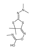 [(E)-[(2Z)-2-(dimethylhydrazinylidene)-5,5-dimethyl-1,3-dithiolan-4-ylidene]amino] N-methylcarbamate结构式