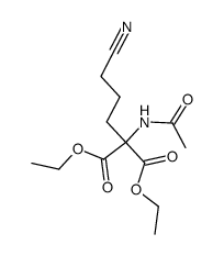 diethyl 2-acetamido-2-(3-cyanopropyl)malonate结构式