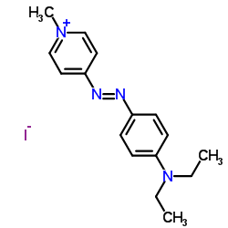 MDEPAP [=碘化1-甲基-4-(4-二乙氨基苯偶氮)吡啶盐]结构式