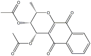 (2S)-3β,4β-Dihydroxy-3,4-dihydro-2β-methyl-2H-naphtho[2,3-b]pyran-5,10-dione diacetate Structure