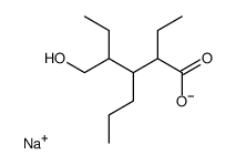 sodium salt of 2-ethyl-3-propyl-4-hydroxymethylhexanoic acid Structure