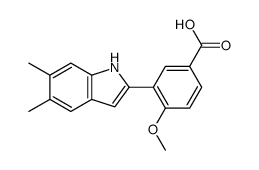 3-(5,6-二甲基-1H-吲哚-2-基)-4-甲氧基苯甲酸结构式