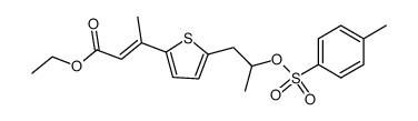 ethyl (E)-β-methyl-5-[(R,S)-2-[(p-toluenesulphonyl)oxy]propyl]-2-thiopheneacrylate Structure