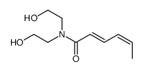 N,N-bis(2-hydroxyethyl)hexa-2,4-dienamide Structure
