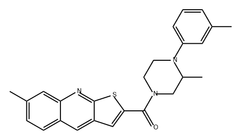 (3-Methyl-4-(m-tolyl)piperazin-1-yl)(7-methylthieno[2,3-b]quinolin-2-yl)methanone图片