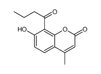 2H-1-Benzopyran-2-one, 7-hydroxy-4-methyl-8-(1-oxobutyl)结构式