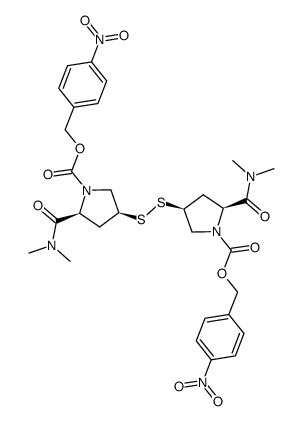 bi[(2S,4S)-2-dimethylaminocarbonyl-1-PNZ-pyrrolindin-4-yl]disulfide结构式
