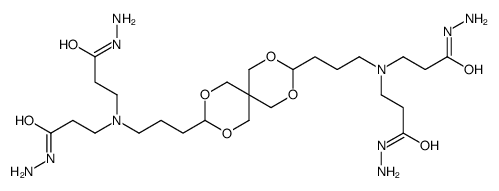 N,N'-(2,4,8,10-tetraoxaspiro[5.5]undecane-3,9-diyldipropane-1,3-diyl)bis[N-(3-hydrazino-3-oxopropyl)-beta-alaninohydrazide]结构式