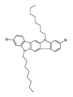 3,9-二溴-5,11-二辛基-5,11-二氢吲哚[3,2-b]咔唑结构式