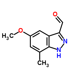 7-甲基-5-甲氧基-3-甲酰基(1h)吲唑结构式