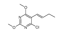 5-[(1E)-but-1-en-1-yl]-4-chloro-2,6-dimethoxypyrimidine Structure