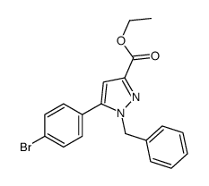 1-苄基-5-(4-溴-苯基)-1H-吡唑-3-羧酸乙酯结构式
