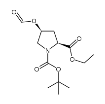 (2S,4S)-4-formyloxypyrrolidine-1,2-dicarboxylic acid 1-tert-butyl ester 2-ethyl ester Structure